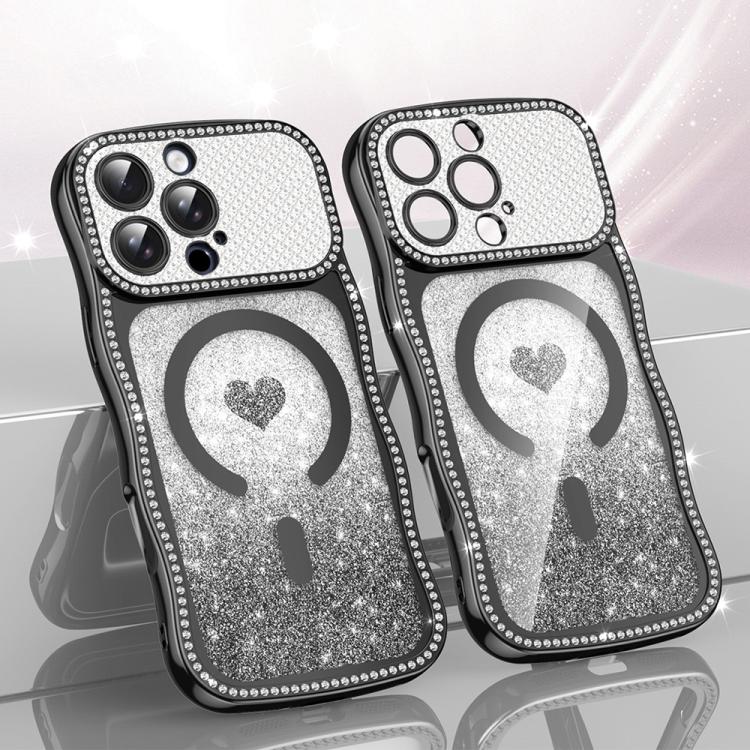 For iPhone 16 Pro Max Wavy Frame Star Diamond Electroplate TPU Glitter Heart Magnetic Phone Case(Gradient Black)
For iPhone 16 Pro Max Wavy Frame Star Diamond Electroplate TPU Glitter Heart Magnetic Phone Case(Gradient Black)