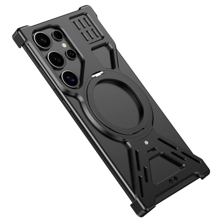 For Samsung Galaxy S25 Ultra 5G Armor 360 Holder Frameless Alloy MagSafe Phone Case(Black)
For Samsung Galaxy S25 Ultra 5G Armor 360 Holder Frameless Alloy MagSafe Phone Case(Black)