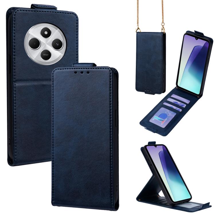For Redmi 14C 4G / 14R 5G Vertical Flip Cover Solid Color Vegan Leather Phone Case with Crossbody Chain(Blue)
For Redmi 14C 4G / 14R 5G Vertical Flip Cover Solid Color Vegan Leather Phone Case with Crossbody Chain(Blue)