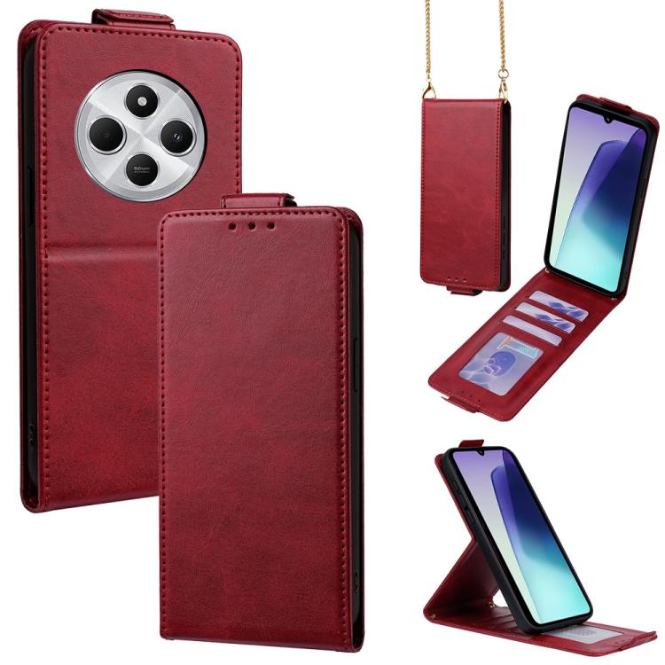 For Redmi 14C 4G / 14R 5G Vertical Flip Cover Solid Color Vegan Leather Phone Case with Crossbody Chain(Red)
For Redmi 14C 4G / 14R 5G Vertical Flip Cover Solid Color Vegan Leather Phone Case with Crossbody Chain(Red)