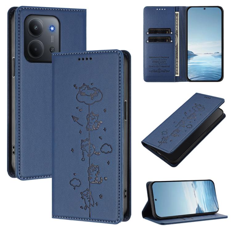 For Redmi 15C 5G / 4G EU 173mm / Poco C85 5G Cute Cats Embossed Magnetic RFID Vegan Leather Phone Case(Dark Blue)
For Redmi 15C 5G / 4G EU 173mm / Poco C85 5G Cute Cats Embossed Magnetic RFID Vegan Leather Phone Case(Dark Blue)