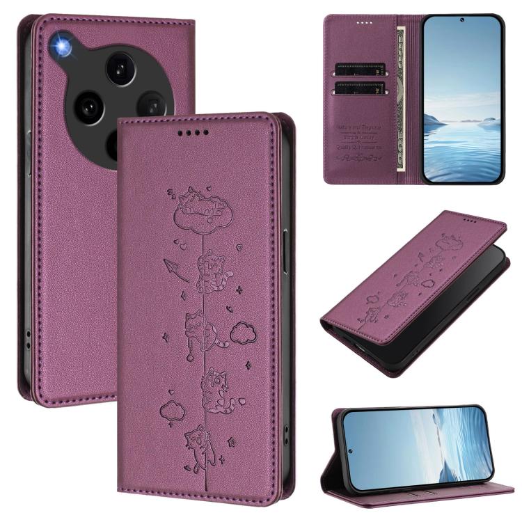 For OPPO Find X8 Ultra Cute Cats Embossed Magnetic RFID Vegan Leather Phone Case(Violet Purple)
For OPPO Find X8 Ultra Cute Cats Embossed Magnetic RFID Vegan Leather Phone Case(Violet Purple)