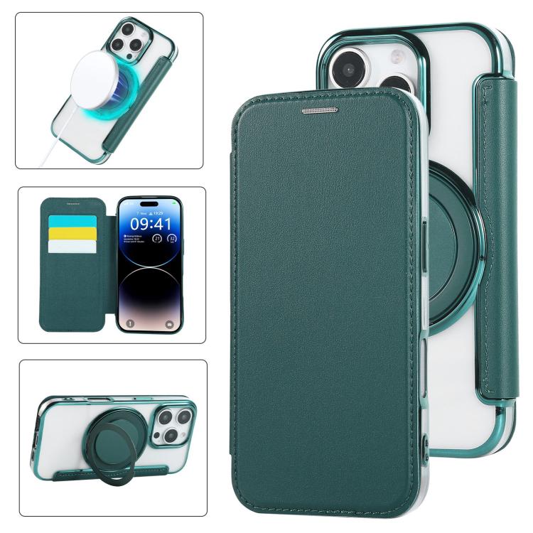 For iPhone 16 Pro Ultra-thin Rotation Holder Magnetic Plating Vegan Leather Phone Case(Blackish Green)
For iPhone 16 Pro Ultra-thin Rotation Holder Magnetic Plating Vegan Leather Phone Case(Blackish Green)