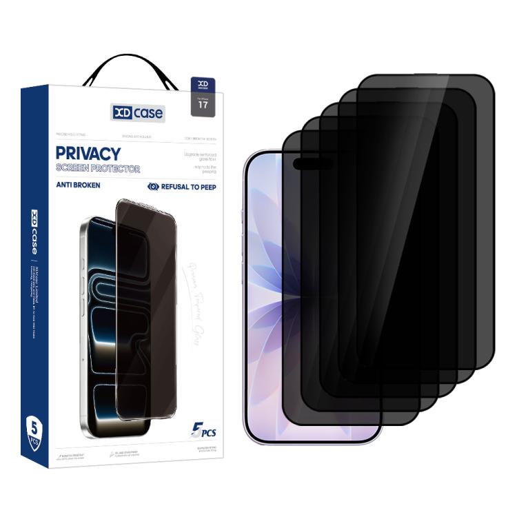 For iPhone 17 XDcase 5pcs / Pack Silk Screen Printed Anti-Peep Tempered Glass Screen Protector
For iPhone 17 XDcase 5pcs / Pack Silk Screen Printed Anti-Peep Tempered Glass Screen Protector