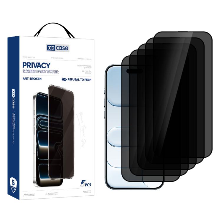 For iPhone Air XDcase 5pcs / Pack Silk Screen Printed Anti-Peep Tempered Glass Screen Protector
For iPhone Air XDcase 5pcs / Pack Silk Screen Printed Anti-Peep Tempered Glass Screen Protector
