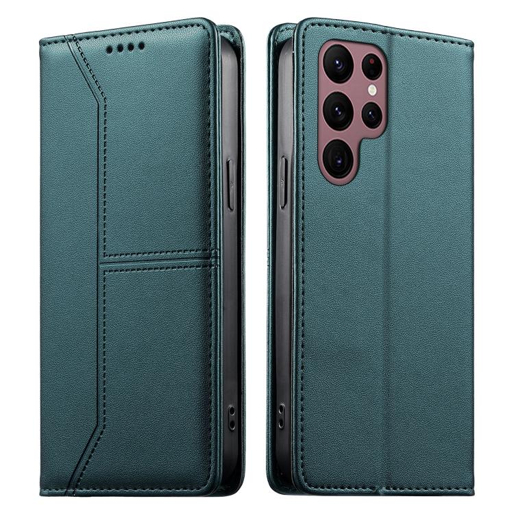 For Samsung Galaxy S22 Ultra 5G Stitched Line Magnetic RFID Vegan Leather Phone Case(Green)
For Samsung Galaxy S22 Ultra 5G Stitched Line Magnetic RFID Vegan Leather Phone Case(Green)