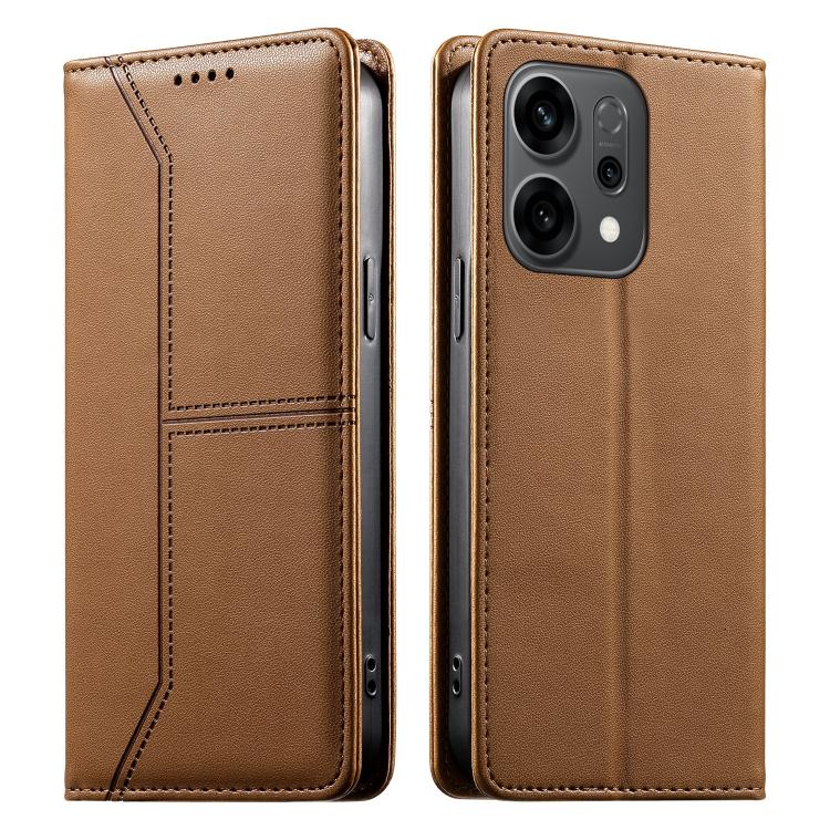 For OPPO Reno14 Global / Reno14 F 5G Stitched Line Magnetic RFID Vegan Leather Phone Case(Brown)
For OPPO Reno14 Global / Reno14 F 5G Stitched Line Magnetic RFID Vegan Leather Phone Case(Brown)