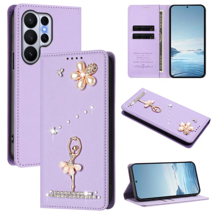For Samsung Galaxy S26 Ultra 5G Ballet Girl Diamond Studded RFID Vegan Leather Phone Case(Light Purple)
For Samsung Galaxy S26 Ultra 5G Ballet Girl Diamond Studded RFID Vegan Leather Phone Case(Light Purple)
