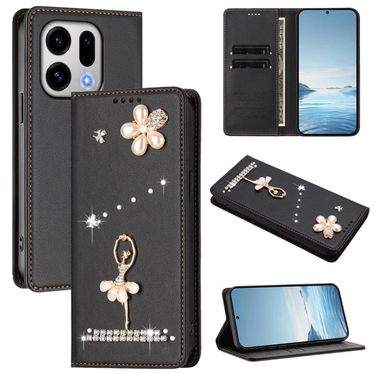 For OPPO Find X9 Ballet Girl Diamond Studded RFID Vegan Leather Phone Case(Black)
For OPPO Find X9 Ballet Girl Diamond Studded RFID Vegan Leather Phone Case(Black)