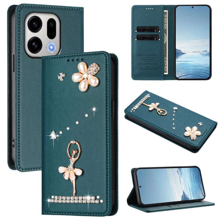 For OPPO Find X9 Ballet Girl Diamond Studded RFID Vegan Leather Phone Case(Peacock Green)
For OPPO Find X9 Ballet Girl Diamond Studded RFID Vegan Leather Phone Case(Peacock Green)