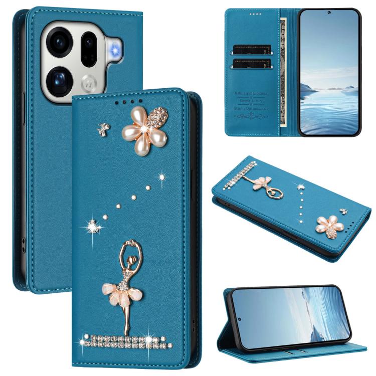 For OPPO Find X9 Pro Ballet Girl Diamond Studded RFID Vegan Leather Phone Case(Lake Blue)
For OPPO Find X9 Pro Ballet Girl Diamond Studded RFID Vegan Leather Phone Case(Lake Blue)