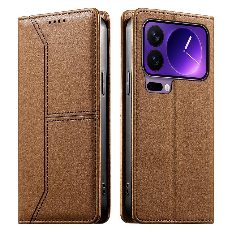 For Xiaomi 17 Pro Stitched Line Magnetic RFID Vegan Leather Phone Case(Brown)
For Xiaomi 17 Pro Stitched Line Magnetic RFID Vegan Leather Phone Case(Brown)