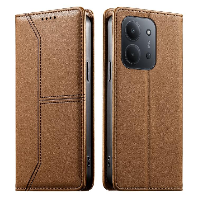 For Redmi 15C 5G / 4G EU 173mm Stitched Line Magnetic RFID Vegan Leather Phone Case(Brown)
For Redmi 15C 5G / 4G EU 173mm Stitched Line Magnetic RFID Vegan Leather Phone Case(Brown)