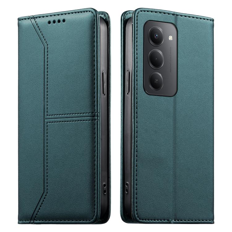 For Redmi 15 5G / 4G EU 171mm Stitched Line Magnetic RFID Vegan Leather Phone Case(Green)
For Redmi 15 5G / 4G EU 171mm Stitched Line Magnetic RFID Vegan Leather Phone Case(Green)
