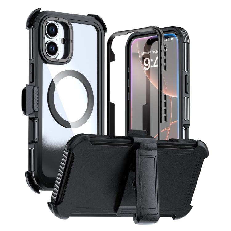 For iPhone 16 Acrylic Full Coverage Magnetic Phone Case with Back Clip(Black)
For iPhone 16 Acrylic Full Coverage Magnetic Phone Case with Back Clip(Black)