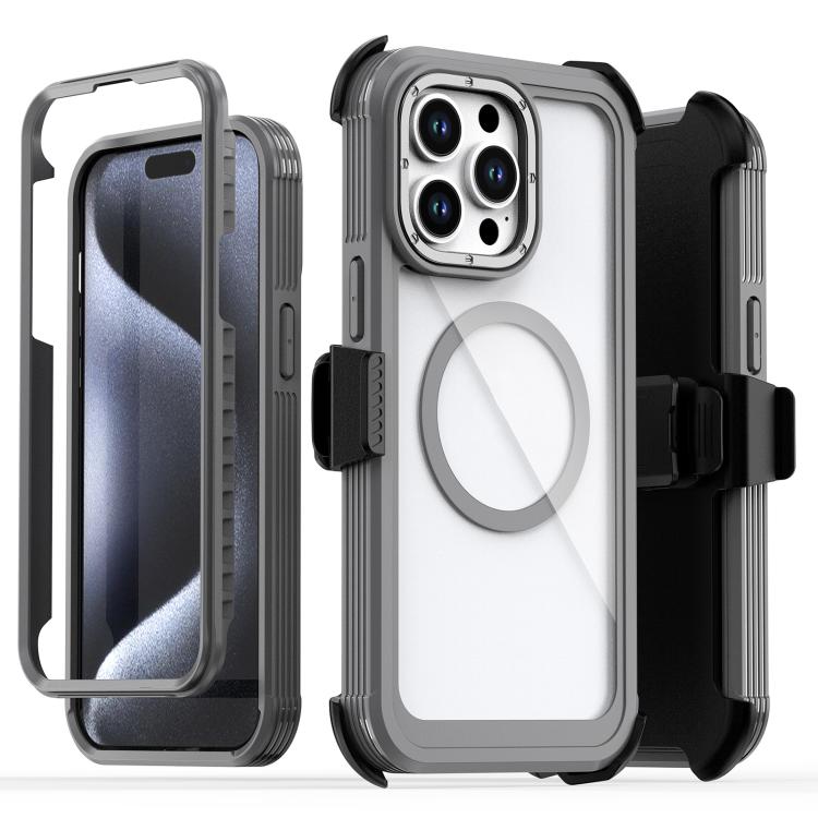 For iPhone 13 Pro Acrylic Full Coverage Magnetic Phone Case with Back Clip(Grey)
For iPhone 13 Pro Acrylic Full Coverage Magnetic Phone Case with Back Clip(Grey)