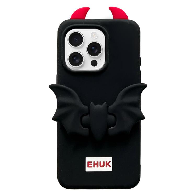 For iPhone 15 Pro Bat Holder Silicone Phone Case(Black)
For iPhone 15 Pro Bat Holder Silicone Phone Case(Black)