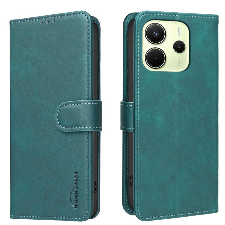 For Redmi Note 14 4G 164.84mm Solid Color Calfskin Texture RFID Vegan Leather Phone Case(Green)
For Redmi Note 14 4G 164.84mm Solid Color Calfskin Texture RFID Vegan Leather Phone Case(Green)