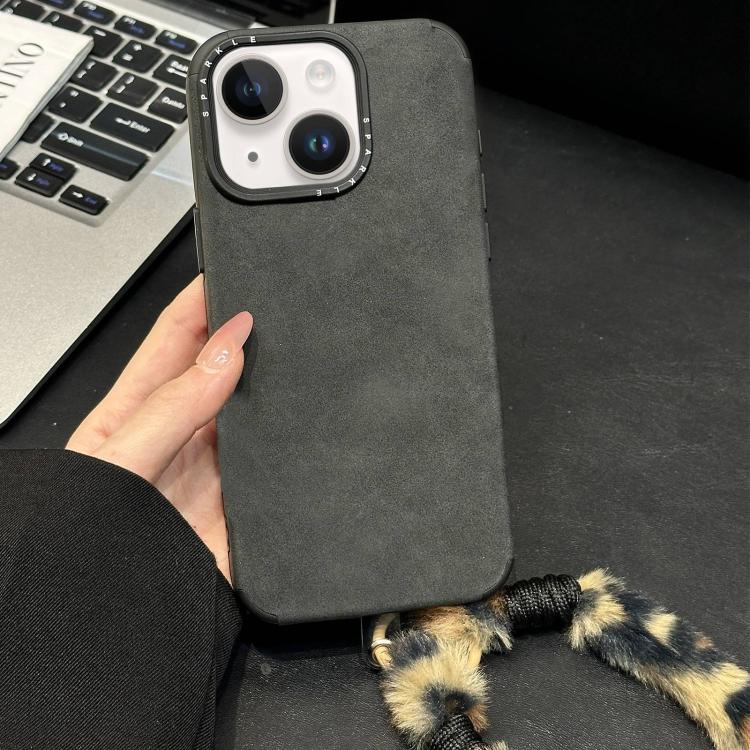 For iPhone 13 Faux Suede Fabric TPU Phone Case with Screen-printed Rabbit Plush Rope(Black)
For iPhone 13 Faux Suede Fabric TPU Phone Case with Screen-printed Rabbit Plush Rope(Black)