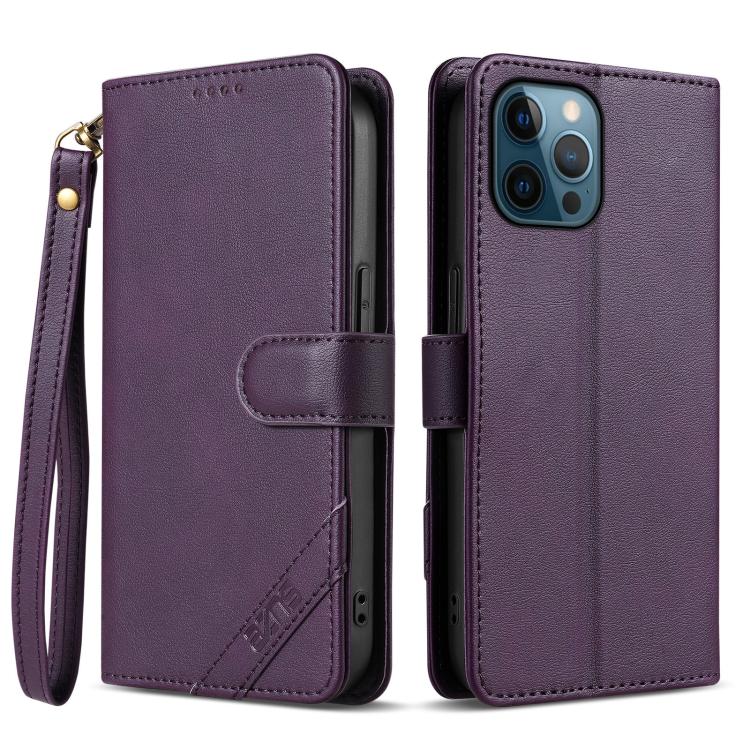 For iPhone 12 Pro Max AZNS A2 Series Tri-Card Wallet RFID Vegan Leather Phone Case with Strap(Purple)
For iPhone 12 Pro Max AZNS A2 Series Tri-Card Wallet RFID Vegan Leather Phone Case with Strap(Purple)