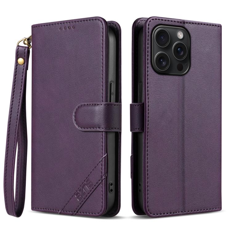 For iPhone 15 Pro Max AZNS A2 Series Tri-Card Wallet RFID Vegan Leather Phone Case with Strap(Purple)
For iPhone 15 Pro Max AZNS A2 Series Tri-Card Wallet RFID Vegan Leather Phone Case with Strap(Purple)
