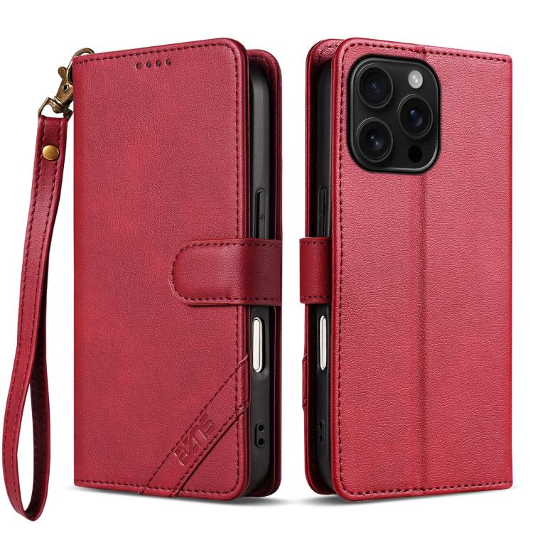 For iPhone 16 Pro Max AZNS A2 Series Tri-Card Wallet RFID Vegan Leather Phone Case with Strap(Red)
For iPhone 16 Pro Max AZNS A2 Series Tri-Card Wallet RFID Vegan Leather Phone Case with Strap(Red)