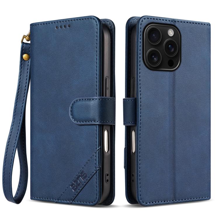 For iPhone 16 Pro Max AZNS A2 Series Tri-Card Wallet RFID Vegan Leather Phone Case with Strap(Blue)
For iPhone 16 Pro Max AZNS A2 Series Tri-Card Wallet RFID Vegan Leather Phone Case with Strap(Blue)