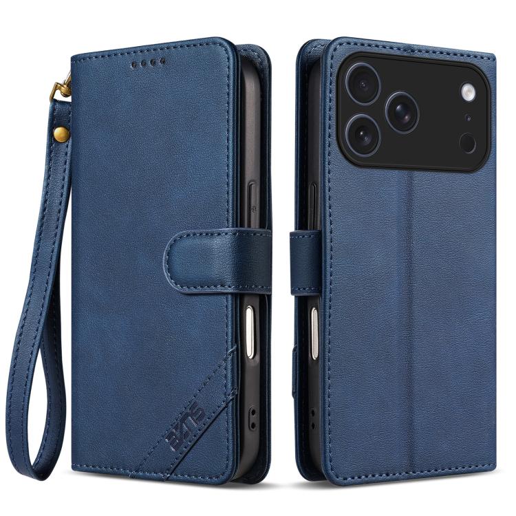 For iPhone 17 Pro Max AZNS A2 Series Tri-Card Wallet RFID Vegan Leather Phone Case with Strap(Blue)
For iPhone 17 Pro Max AZNS A2 Series Tri-Card Wallet RFID Vegan Leather Phone Case with Strap(Blue)