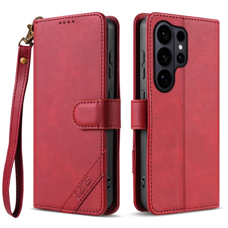 For Samsung Galaxy S26 Ultra 5G AZNS A2 Series Tri-Card Wallet RFID Vegan Leather Phone Case with Strap(Red)
For Samsung Galaxy S26 Ultra 5G AZNS A2 Series Tri-Card Wallet RFID Vegan Leather Phone Case with Strap(Red)