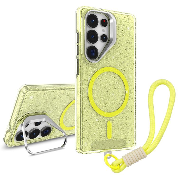 For Samsung Galaxy S22 Ultra 5G Camera Bracket Glitter Magnetic Phone Case with Lanyard(Yellow)
For Samsung Galaxy S22 Ultra 5G Camera Bracket Glitter Magnetic Phone Case with Lanyard(Yellow)
