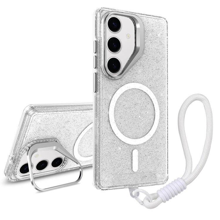 For Samsung Galaxy S24 5G Camera Bracket Glitter Magnetic Phone Case with Lanyard(White)
For Samsung Galaxy S24 5G Camera Bracket Glitter Magnetic Phone Case with Lanyard(White)