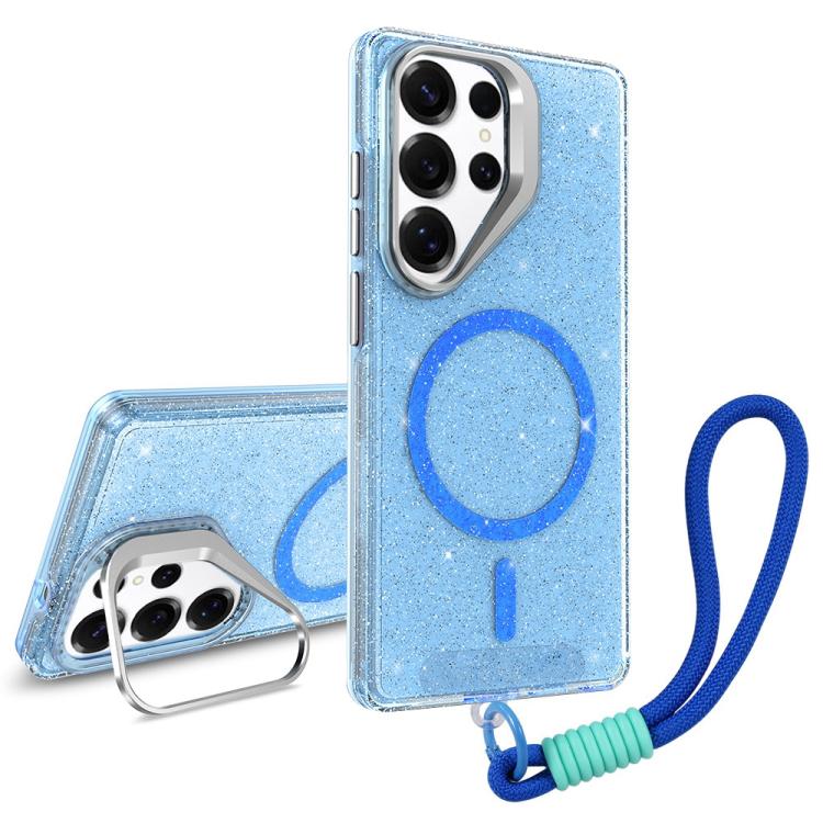 For Samsung Galaxy S25 Ultra 5G Camera Bracket Glitter Magnetic Phone Case with Lanyard(Blue)
For Samsung Galaxy S25 Ultra 5G Camera Bracket Glitter Magnetic Phone Case with Lanyard(Blue)