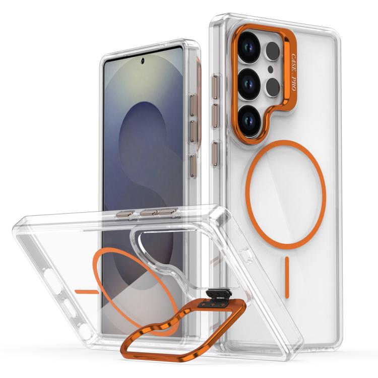 For Samsung Galaxy S26 Ultra 5G Bright Color Clear MagSafe Lens Frame Holder Phone Case(Orange)
For Samsung Galaxy S26 Ultra 5G Bright Color Clear MagSafe Lens Frame Holder Phone Case(Orange)