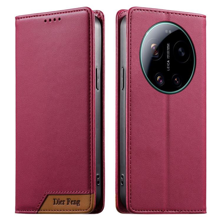 For Xiaomi 17 Ultra Dierfeng Splicing Strong Magnetic RFID Vegan Leather Phone Case(Red)
For Xiaomi 17 Ultra Dierfeng Splicing Strong Magnetic RFID Vegan Leather Phone Case(Red)