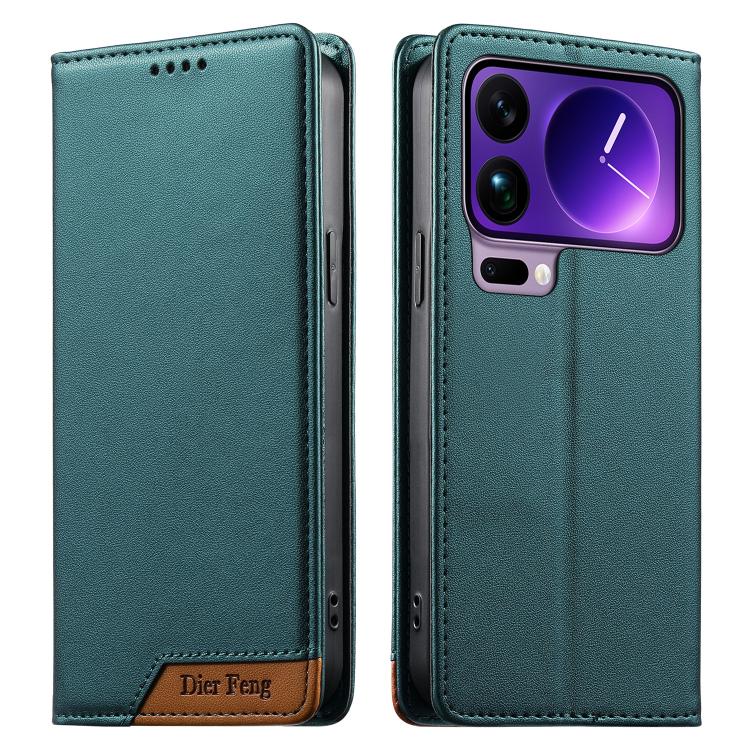 For Xiaomi 17 Pro Max Dierfeng Splicing Strong Magnetic RFID Vegan Leather Phone Case(Green)
For Xiaomi 17 Pro Max Dierfeng Splicing Strong Magnetic RFID Vegan Leather Phone Case(Green)