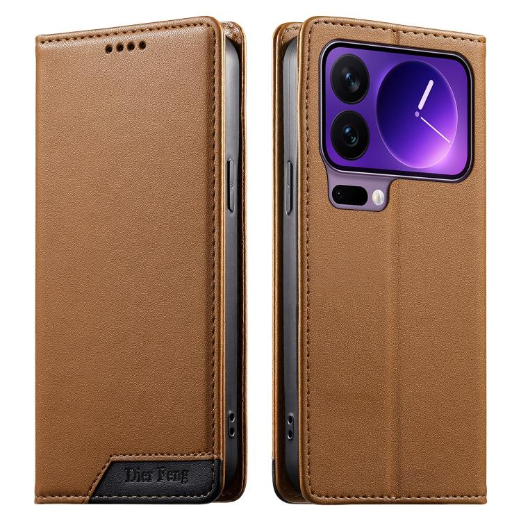 For Xiaomi 17 Pro Dierfeng Splicing Strong Magnetic RFID Vegan Leather Phone Case(Brown)
For Xiaomi 17 Pro Dierfeng Splicing Strong Magnetic RFID Vegan Leather Phone Case(Brown)