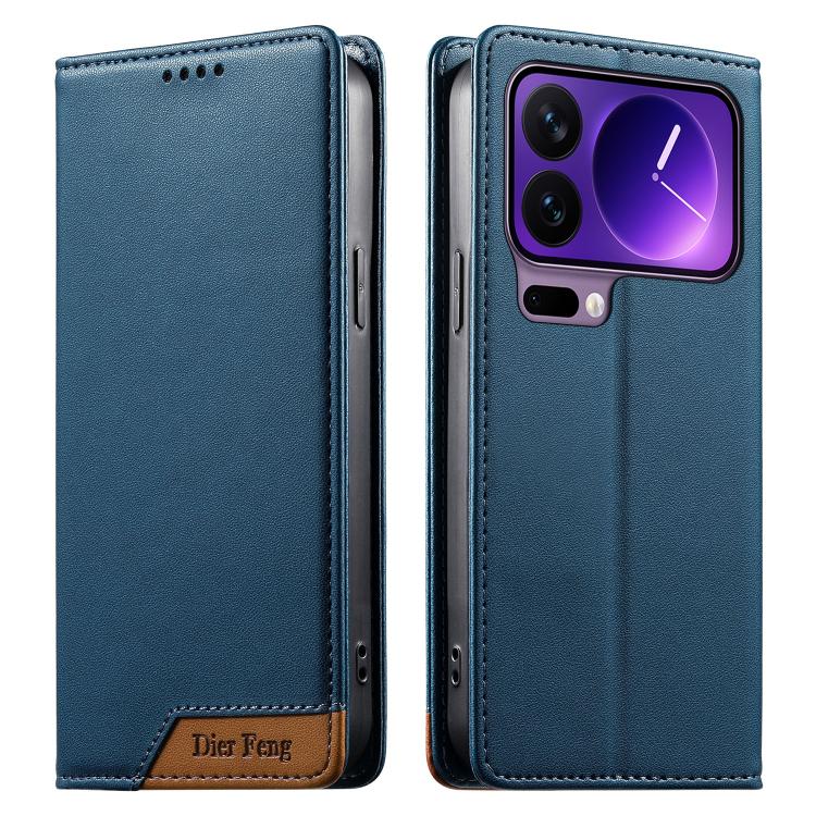 For Xiaomi 17 Pro Dierfeng Splicing Strong Magnetic RFID Vegan Leather Phone Case(Blue)
For Xiaomi 17 Pro Dierfeng Splicing Strong Magnetic RFID Vegan Leather Phone Case(Blue)