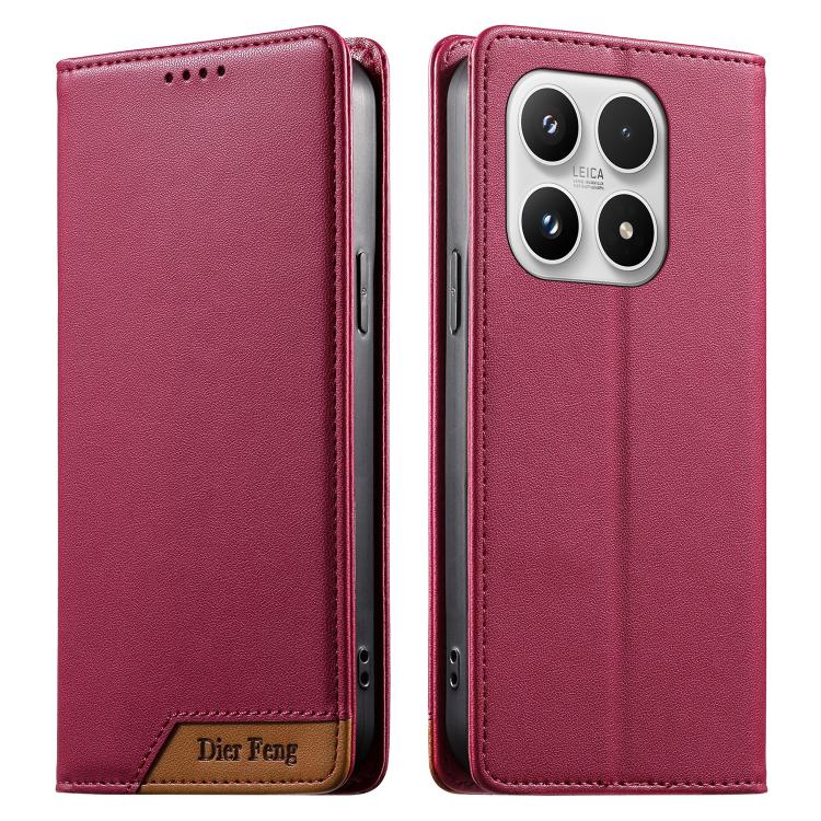 For Xiaomi 17 Dierfeng Splicing Strong Magnetic RFID Vegan Leather Phone Case(Red)
For Xiaomi 17 Dierfeng Splicing Strong Magnetic RFID Vegan Leather Phone Case(Red)