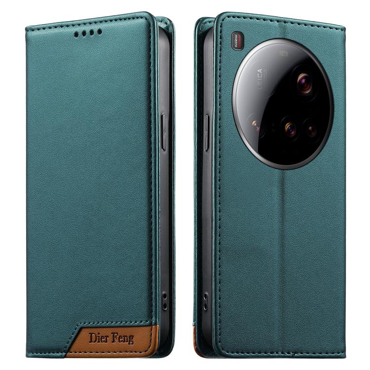 For Xiaomi 15 Ultra Dierfeng Splicing Strong Magnetic RFID Vegan Leather Phone Case(Green)
For Xiaomi 15 Ultra Dierfeng Splicing Strong Magnetic RFID Vegan Leather Phone Case(Green)
