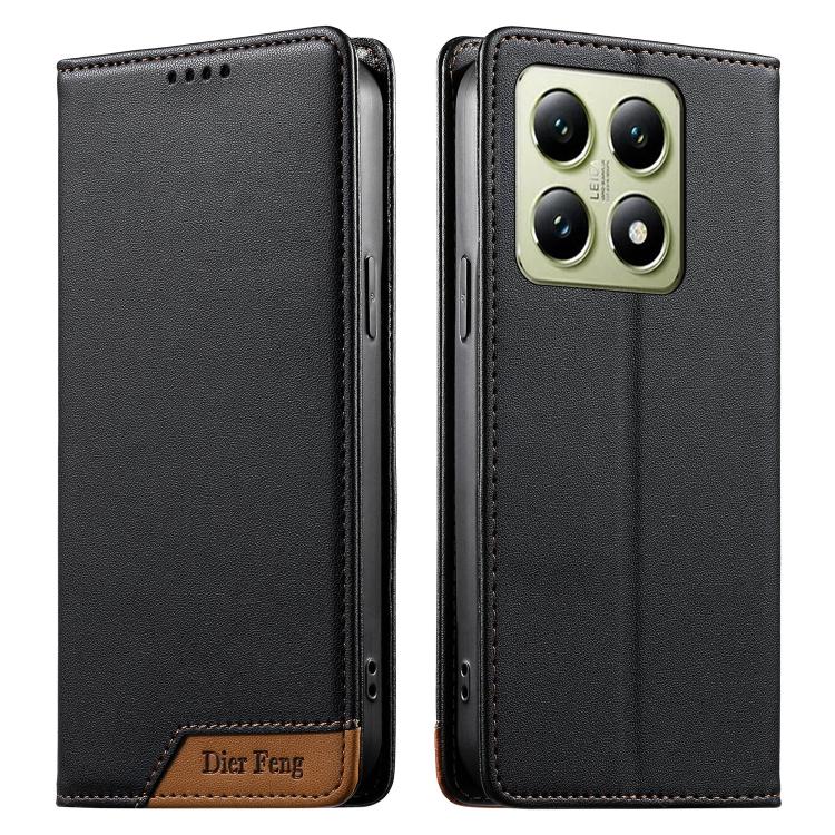 For Xiaomi 14T Dierfeng Splicing Strong Magnetic RFID Vegan Leather Phone Case(Black)
For Xiaomi 14T Dierfeng Splicing Strong Magnetic RFID Vegan Leather Phone Case(Black)