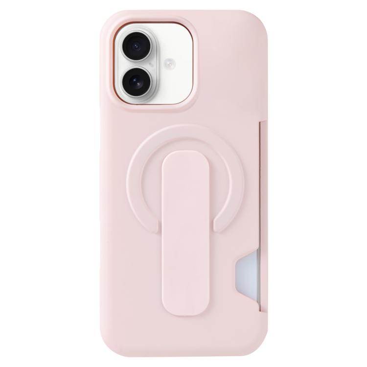 For iPhone 16 Skin Feel Holder Card Slot Magnetic Phone Case(Pink)
For iPhone 16 Skin Feel Holder Card Slot Magnetic Phone Case(Pink)