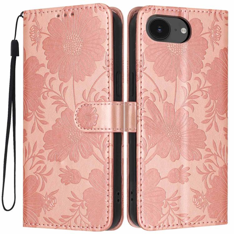 For iPhone 16e / 17e Sunflower Embossed Leather Phone Case with Small Black Rope(Rose Gold)
For iPhone 16e / 17e Sunflower Embossed Leather Phone Case with Small Black Rope(Rose Gold)