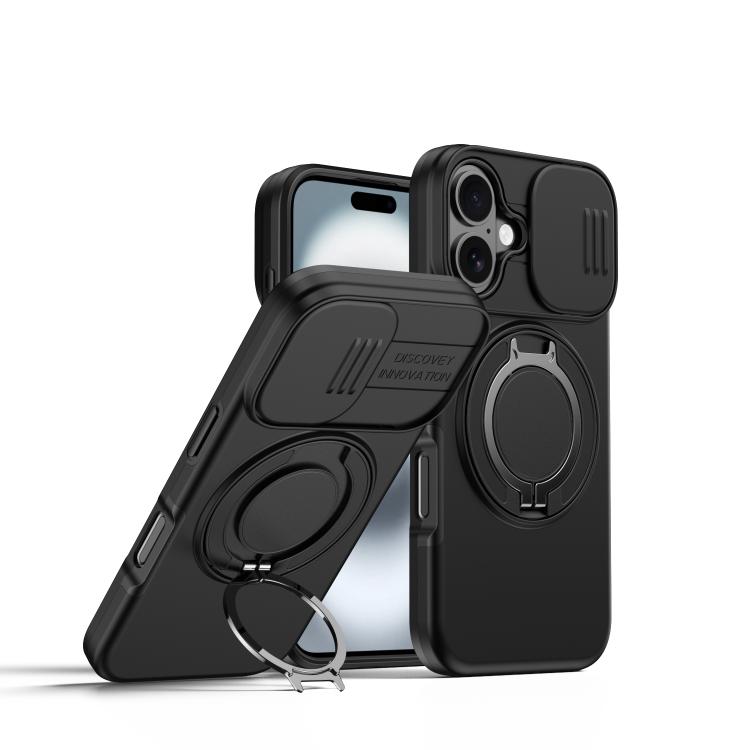 For iPhone 16 Camera Sliding Shield Magnetic Rotation Holder Phone Case(Black)
For iPhone 16 Camera Sliding Shield Magnetic Rotation Holder Phone Case(Black)