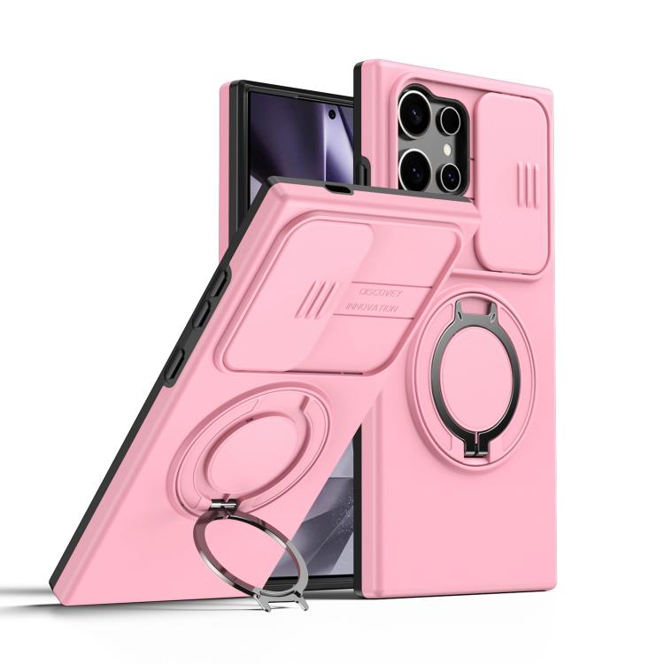 For Samsung Galaxy S24 Ultra 5G Camera Sliding Shield Magnetic Rotation Holder Phone Case(Pink)
For Samsung Galaxy S24 Ultra 5G Camera Sliding Shield Magnetic Rotation Holder Phone Case(Pink)
