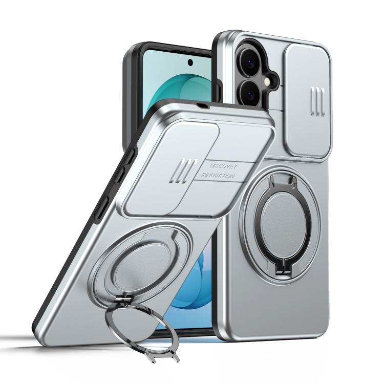 For Samsung Galaxy S26 5G Camera Sliding Shield Magnetic Rotation Holder Phone Case(Silver)
For Samsung Galaxy S26 5G Camera Sliding Shield Magnetic Rotation Holder Phone Case(Silver)