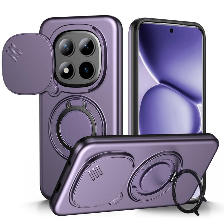 For Redmi Note 15 Pro+ 5G Global 163.3mm Camera Sliding Shield Magnetic Rotation Holder Phone Case(Purple)
For Redmi Note 15 Pro+ 5G Global 163.3mm Camera Sliding Shield Magnetic Rotation Holder Phone Case(Purple)