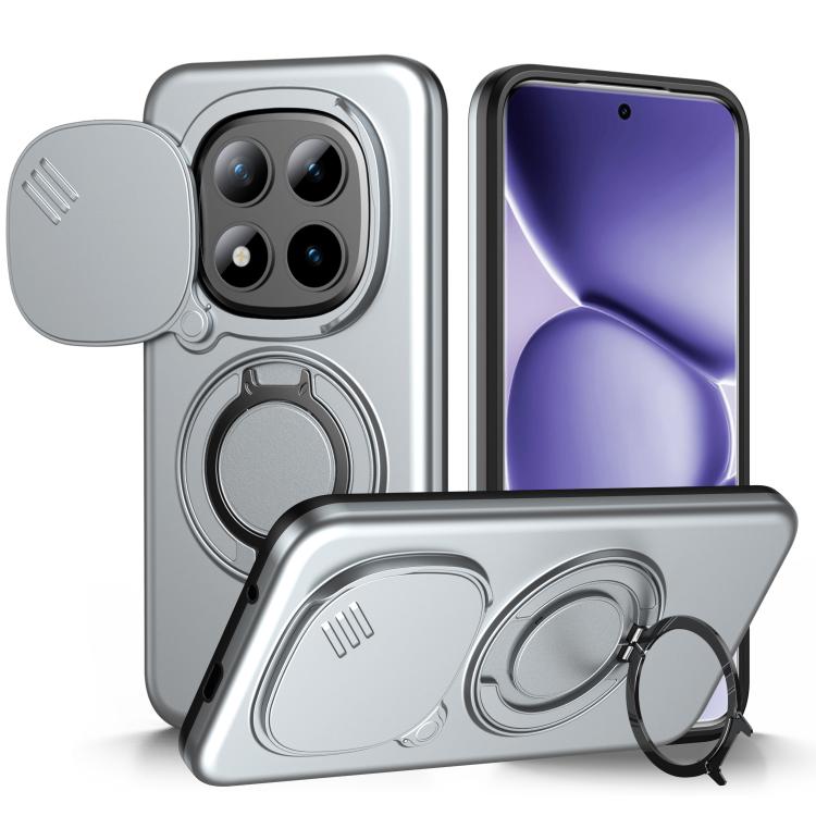 For Redmi Note 15 Pro+ 5G Global 163.3mm Camera Sliding Shield Magnetic Rotation Holder Phone Case(Silver)
For Redmi Note 15 Pro+ 5G Global 163.3mm Camera Sliding Shield Magnetic Rotation Holder Phone Case(Silver)