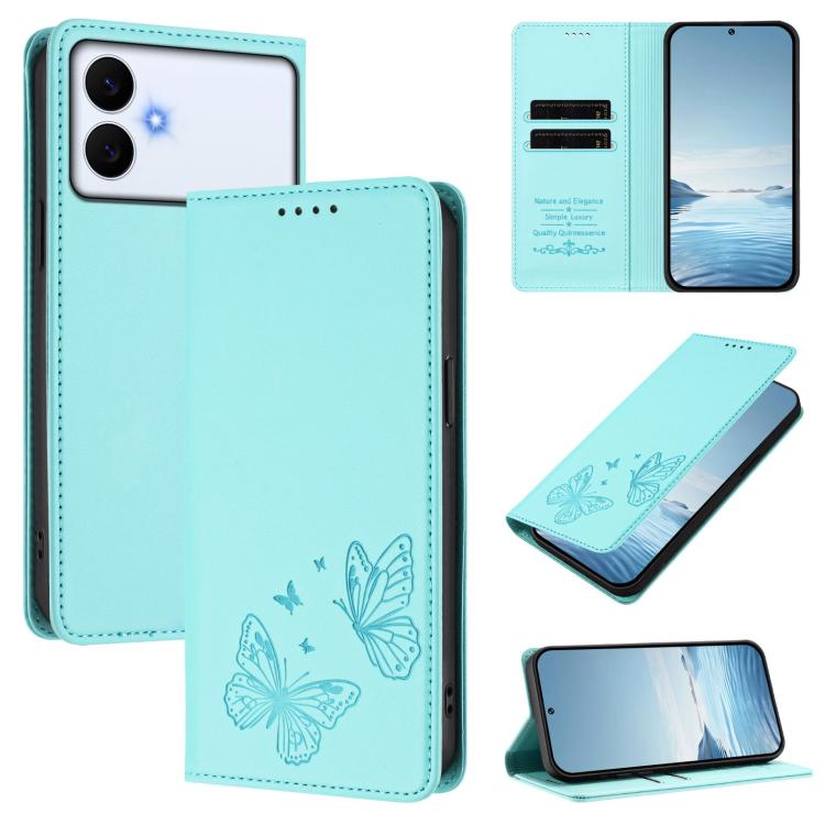 For Galaxy S26 Edge 5G Strong Magnetic Dual Butterfly RFID Vegan Leather Phone Case(Mint Green)
For Galaxy S26 Edge 5G Strong Magnetic Dual Butterfly RFID Vegan Leather Phone Case(Mint Green)
