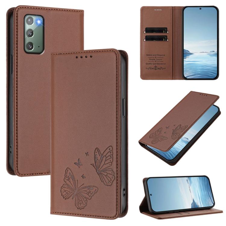 For Galaxy Note20 Strong Magnetic Dual Butterfly RFID Vegan Leather Phone Case(Brown)
For Galaxy Note20 Strong Magnetic Dual Butterfly RFID Vegan Leather Phone Case(Brown)