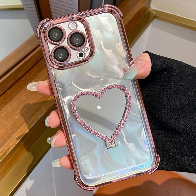 For iPhone 12 Pro Max Heart-shaped Mirror Electroplated TPU + Acrylic Phone Case with Holder(Pink)
For iPhone 12 Pro Max Heart-shaped Mirror Electroplated TPU + Acrylic Phone Case with Holder(Pink)